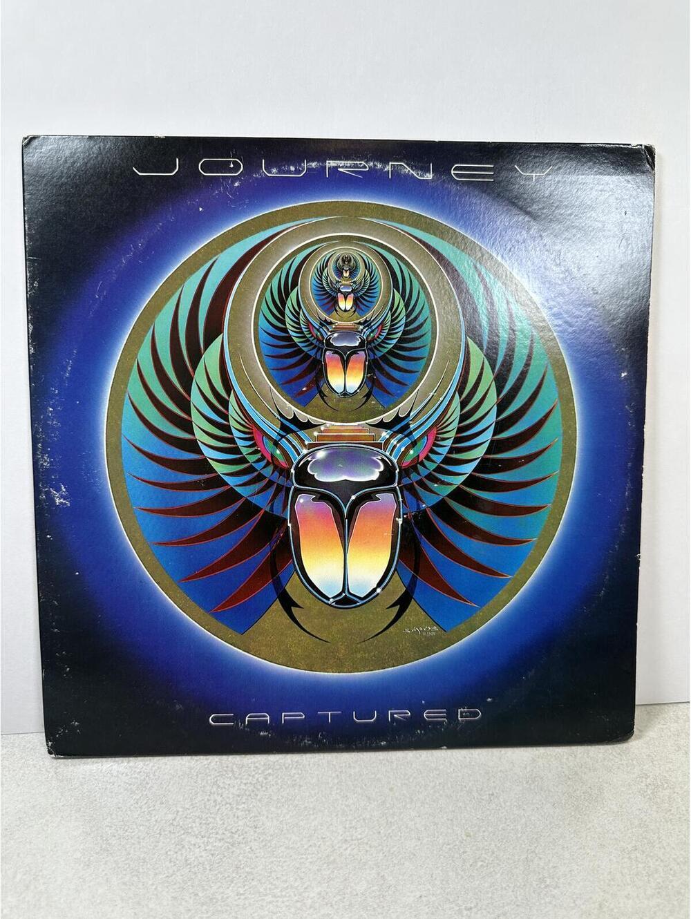 VTG 1981 Journey Captured 2LP Military Sale Only Poster Vinyl Record Gatefold